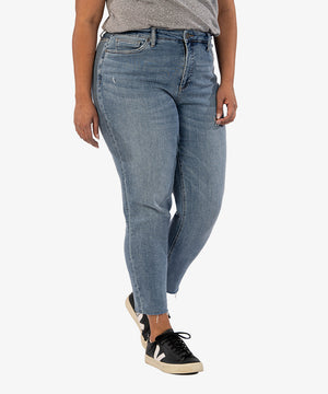 Connie Crop High Rise Fab Ab With Fray Hem, Plus (Thinker Wash)