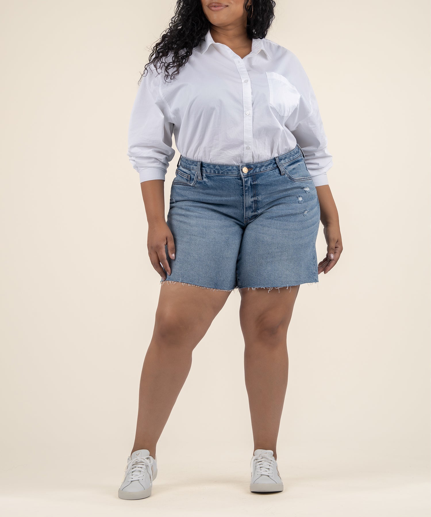 Hailey  High Rise Long Bermuda, Plus