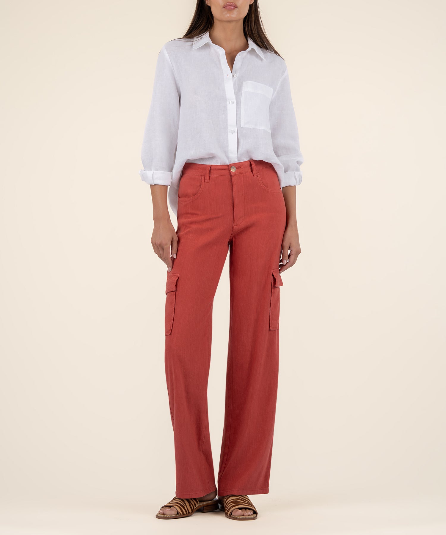 Akia Mid Rise Wide Leg Pants, Petite