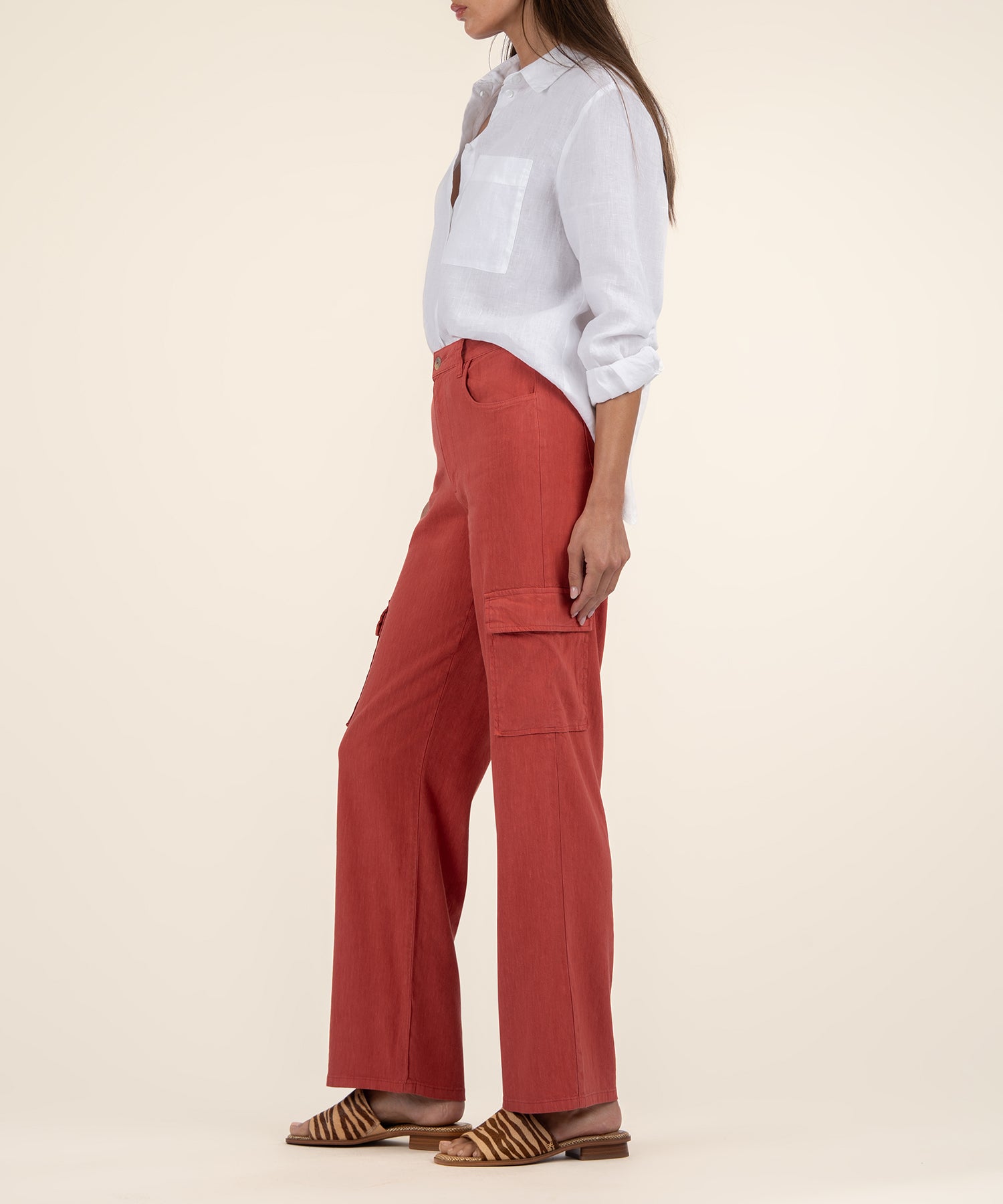 Akia Mid Rise Wide Leg Pants, Petite