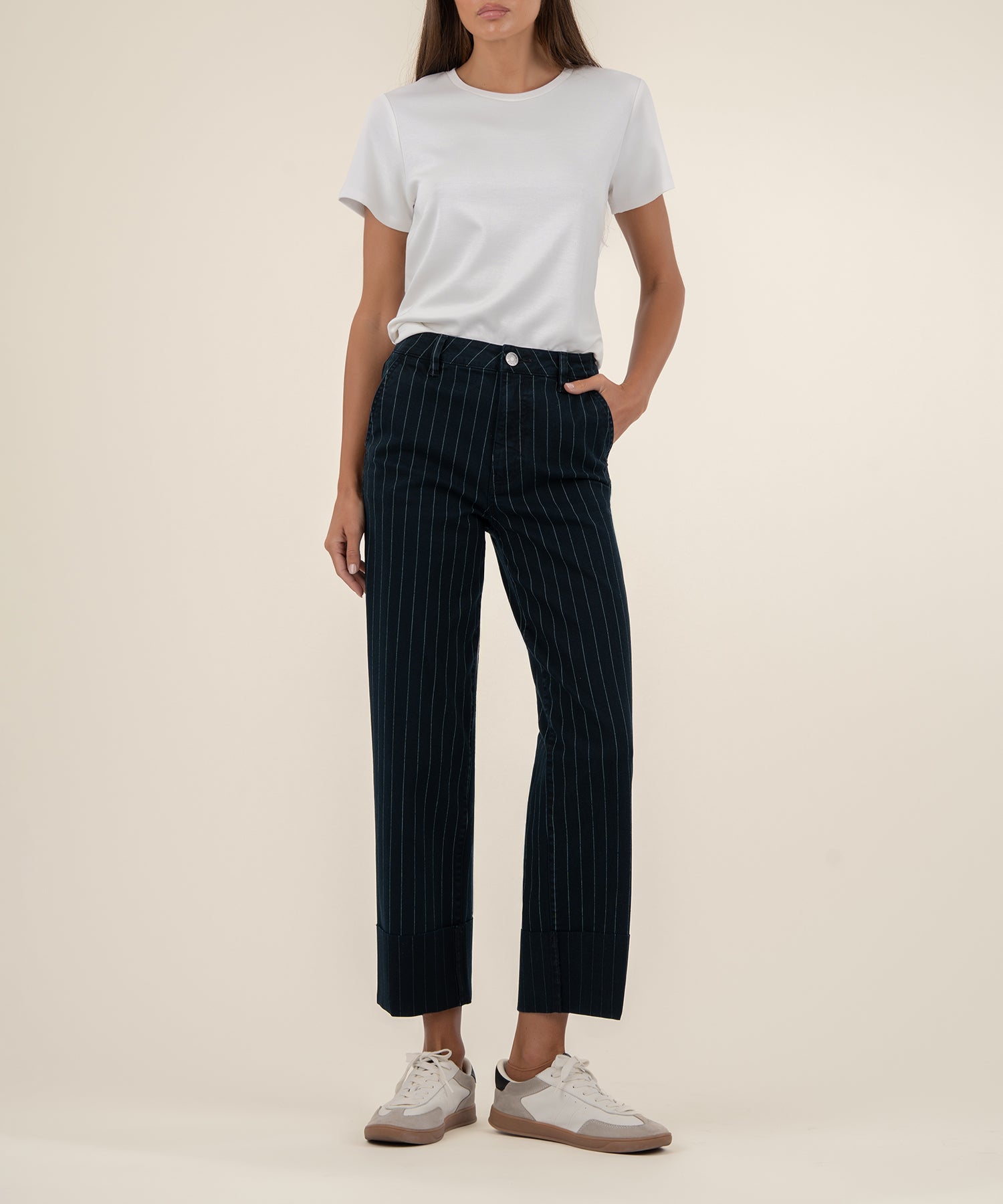 Sienna Stripe High Rise Straight Leg