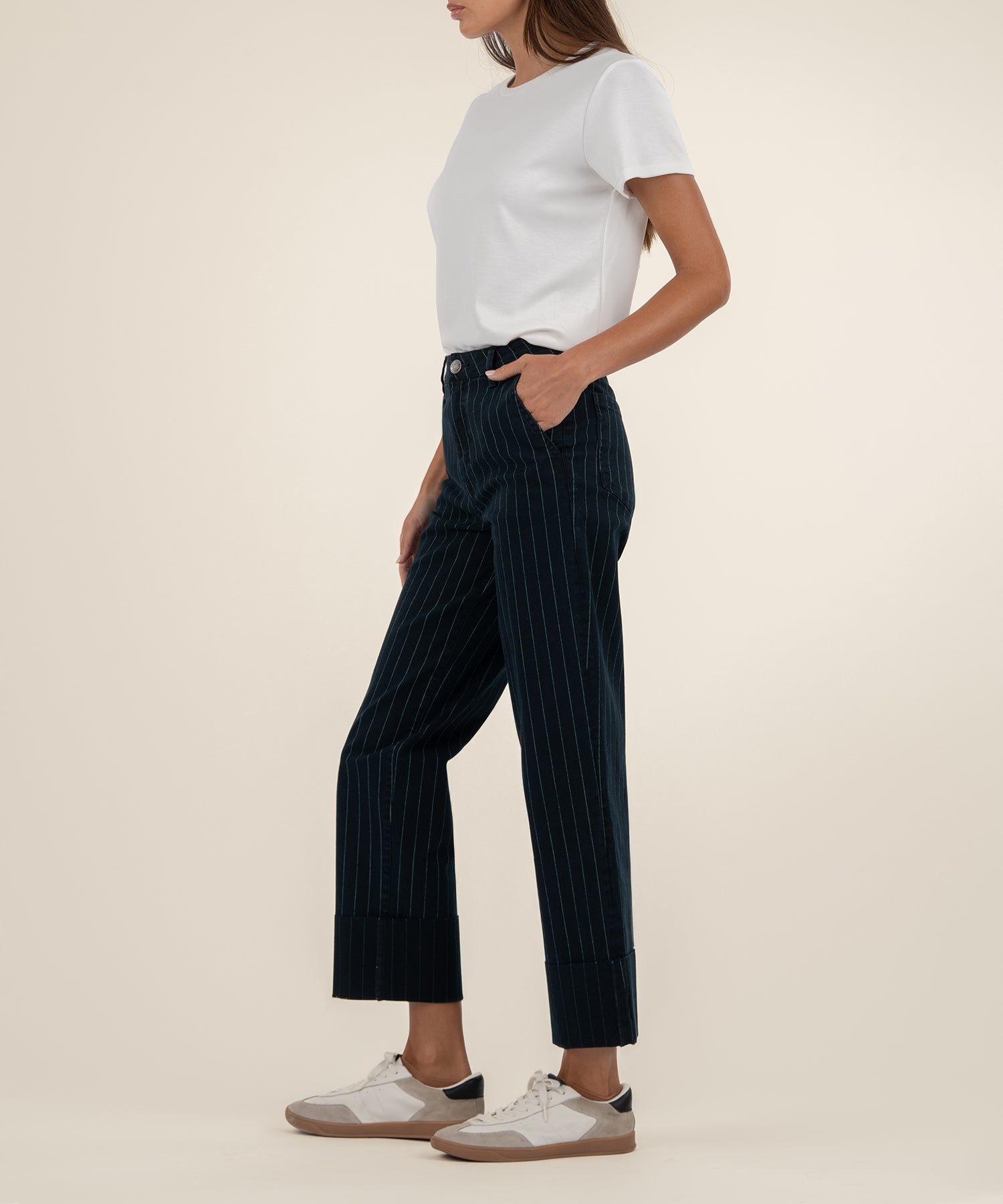 Sienna Stripe High Rise Straight Leg