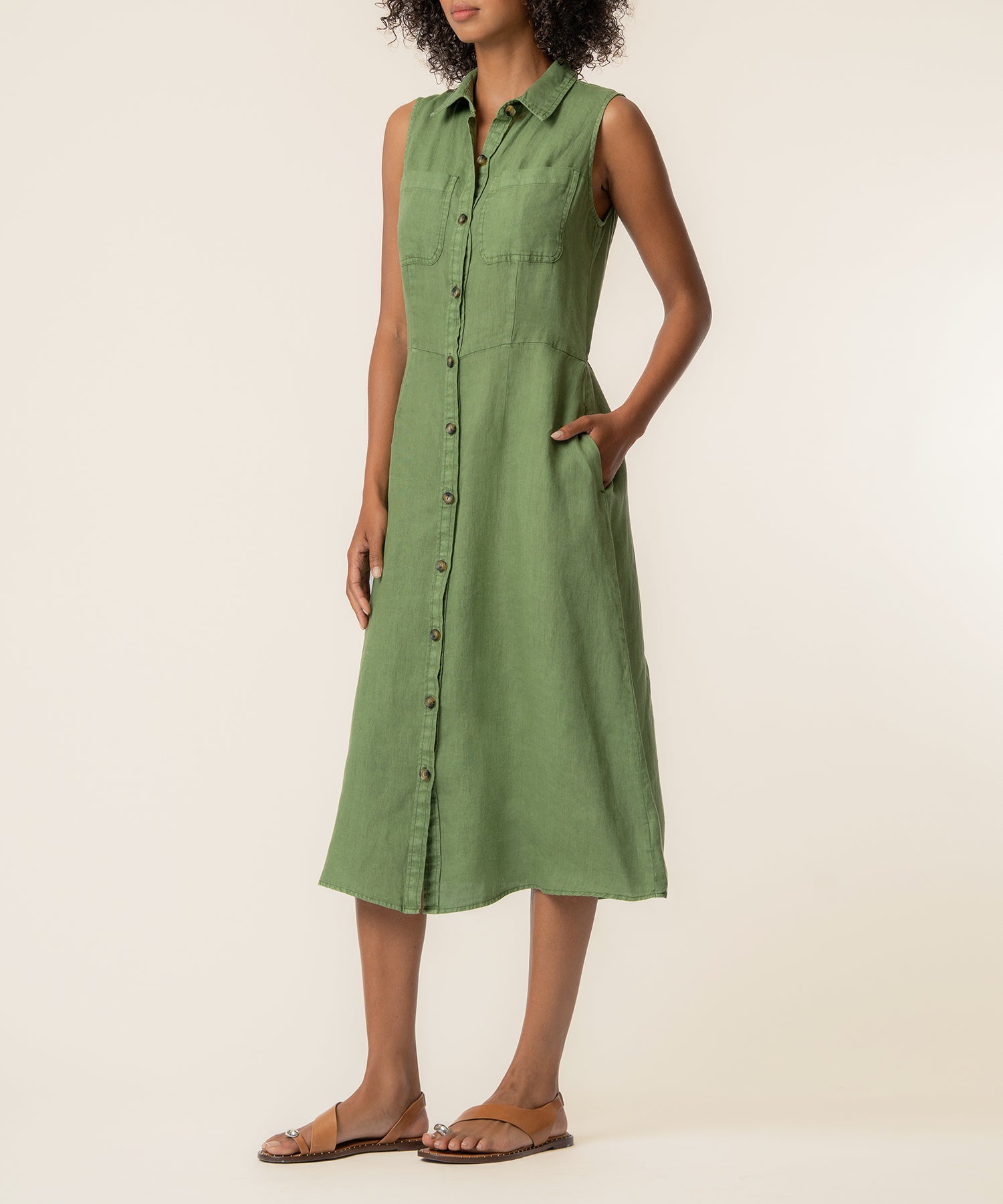 Bowie Linen Sleeveless dress