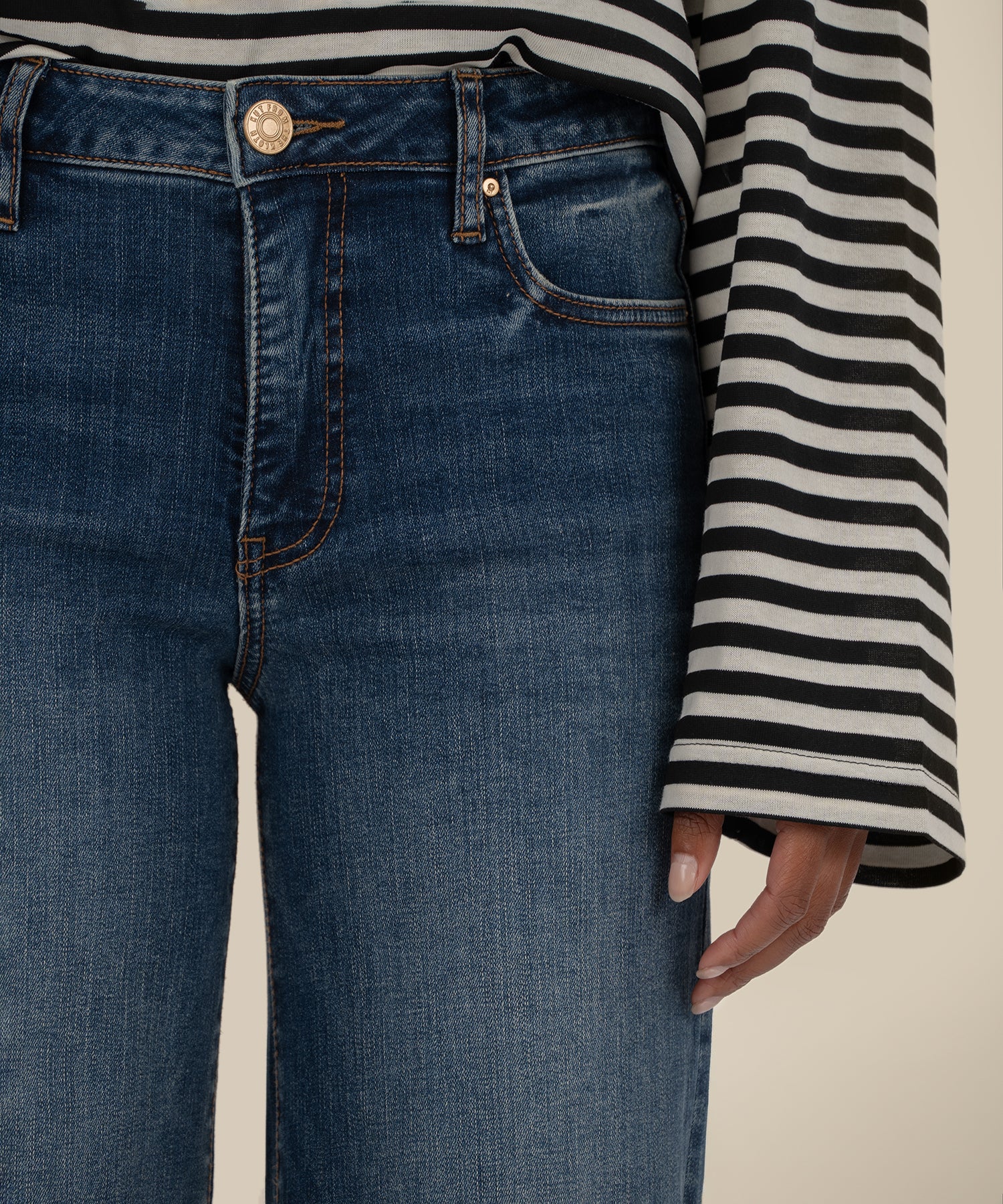 Meg High Rise Wide Legs Roll Up