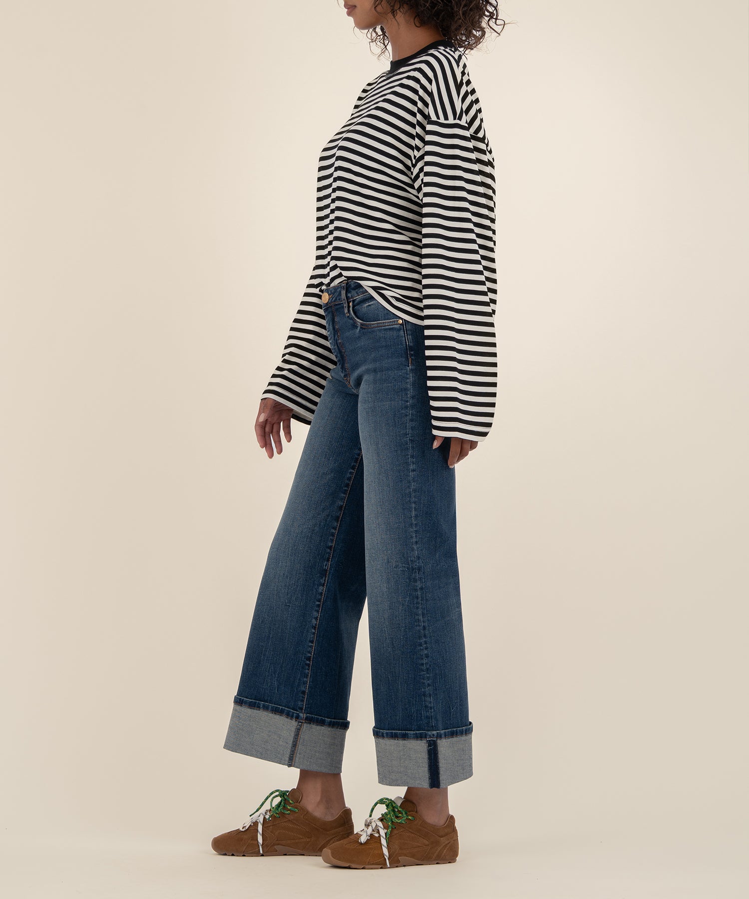 Meg High Rise Wide Legs Roll Up