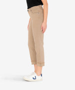 Amy Crop Straight Leg (Taupe) Hover Image