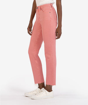 Reese High Rise Fab Ab Ankle Straight  Raw Hem