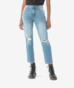 Rachael High Rise Fab Ab Mom Straight Leg (Fare Wash) Main Image