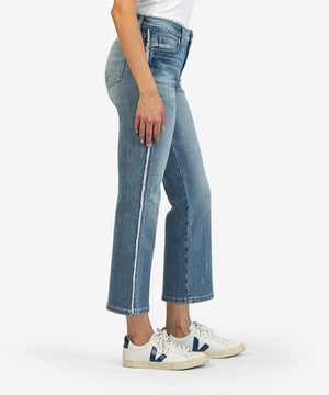 Kelsey High Rise Fab Ab Ankle Flare With Side Edge Fray (Generated Wash)