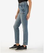 Reese High Rise Ankle Striaight W/Side Hem Zipper Hover Image