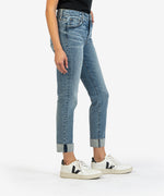 Catherine High Rise Fab Ab Boyfriend Cuff Raw Hem (Candor Wash) Hover Image