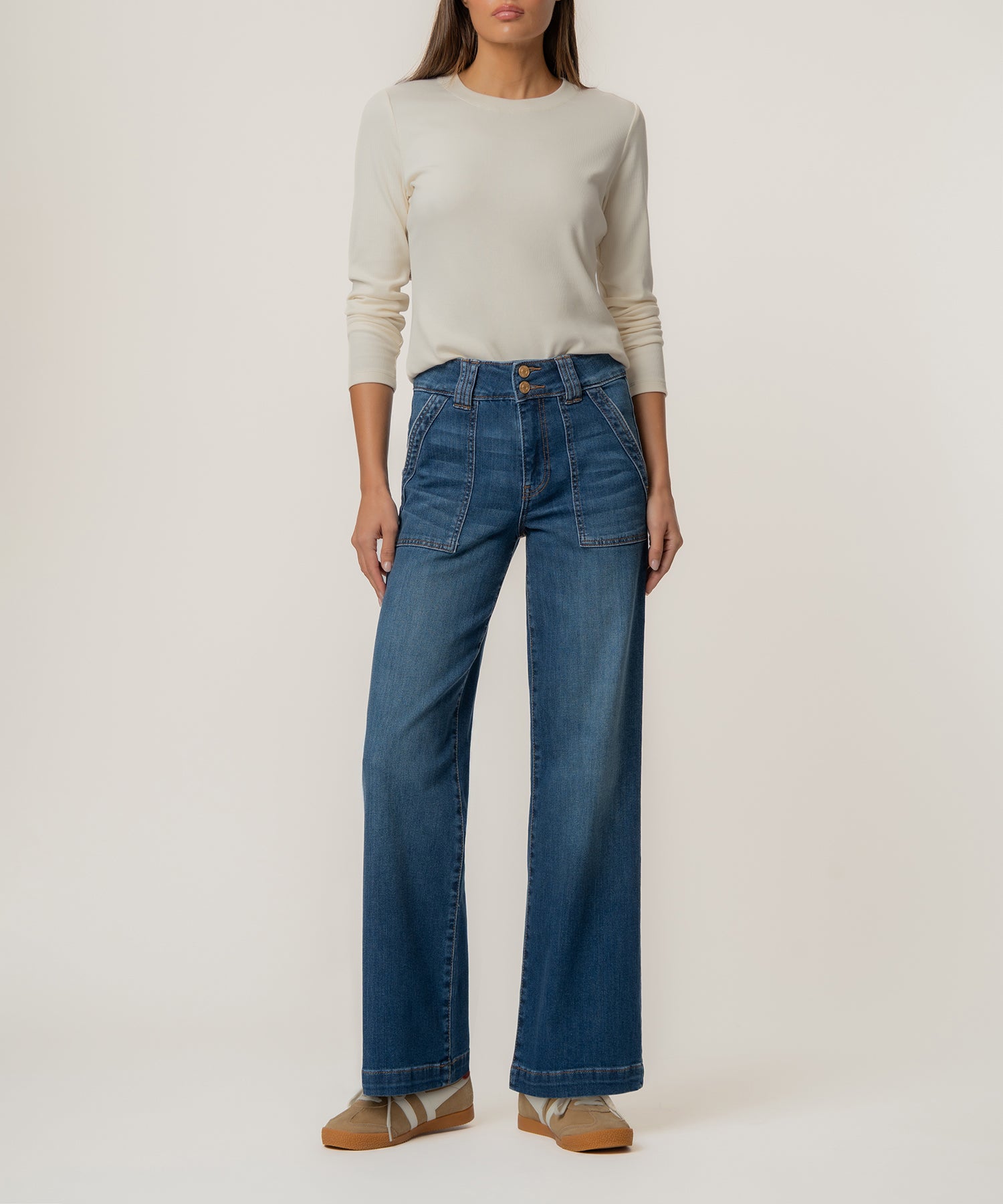 Jodi High Rise Wide Straight Leg, Petite
