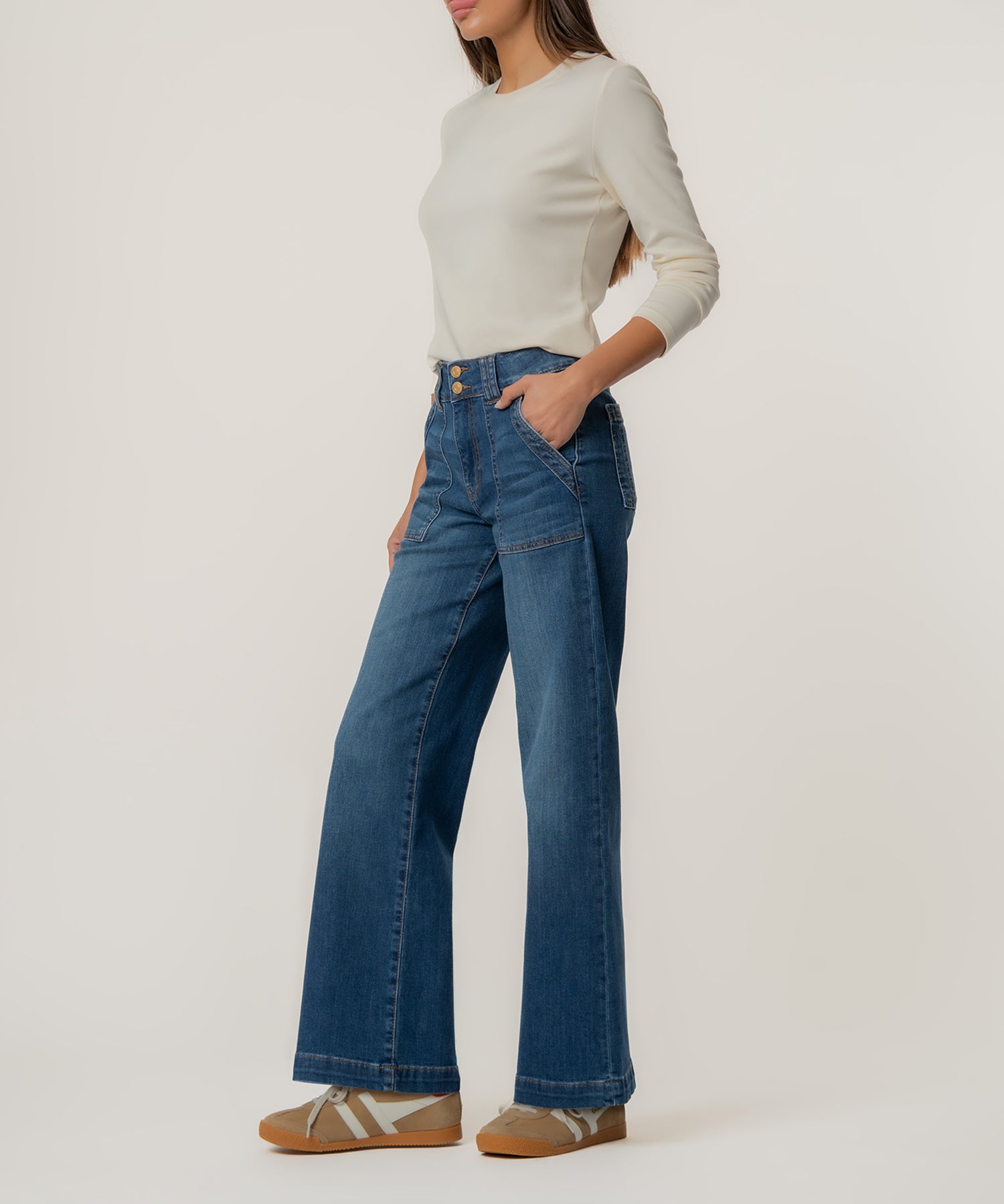 Jodi High Rise Wide Straight Leg, Petite