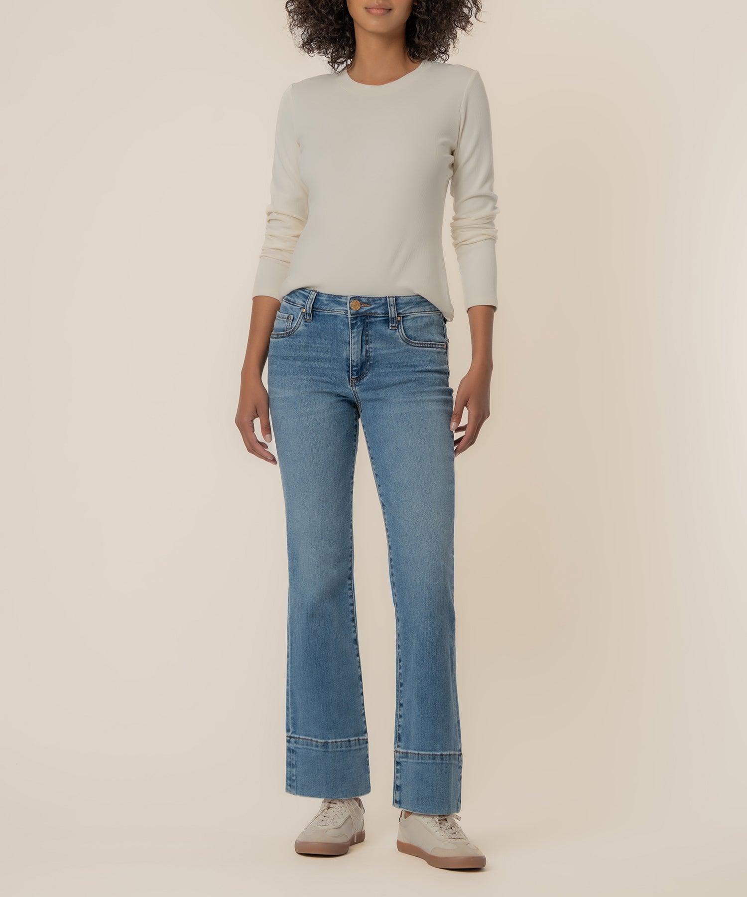 Kelsey Mid Rise Flare Long Inseam
