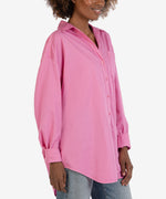 Tyra Cotton Oversized Button Down Shirt Hover Image