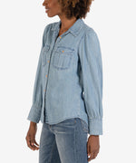 Pear Chambray Button-Up Shirt Hover Image