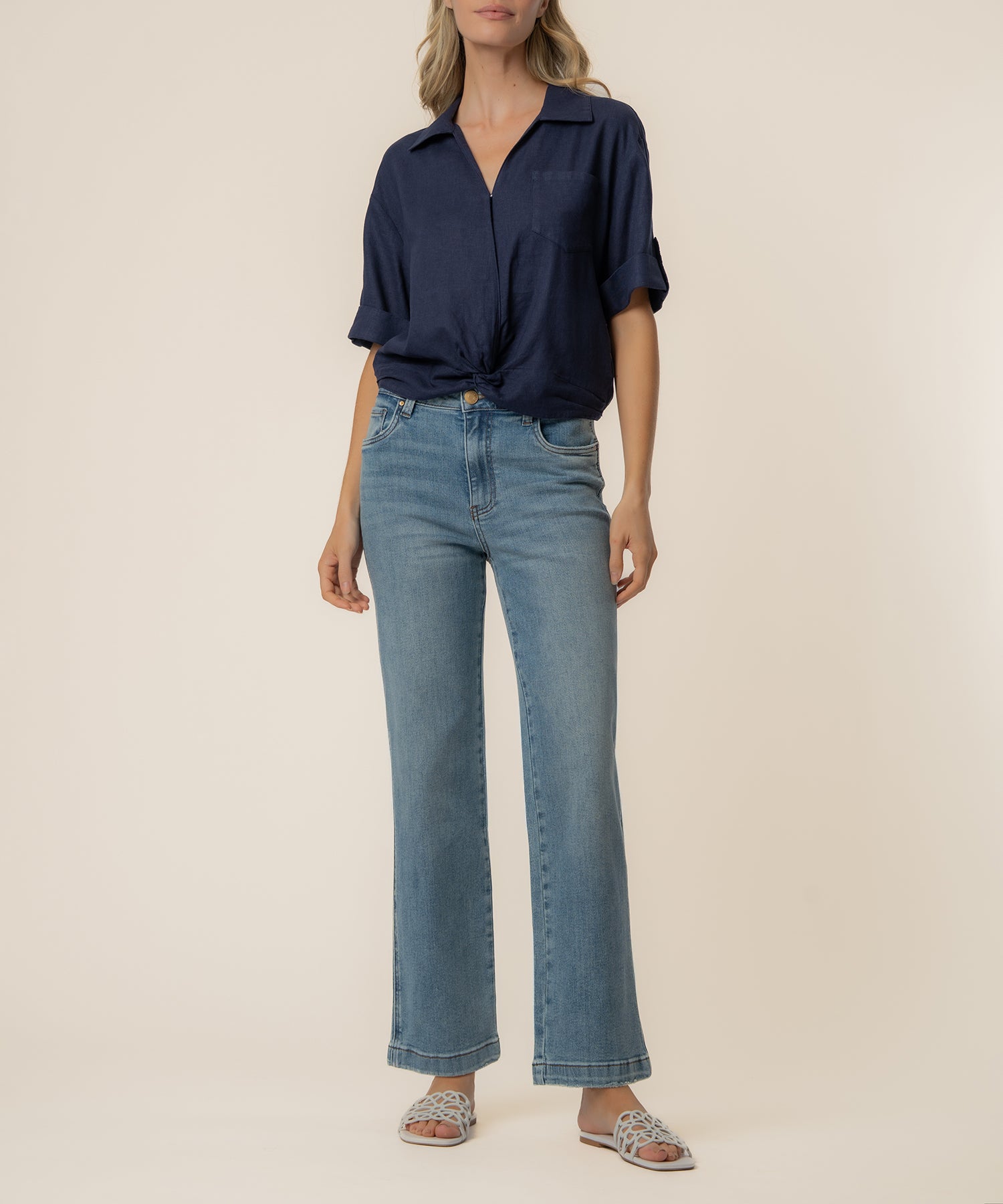 Rebel Linen Knot Front Shirt
