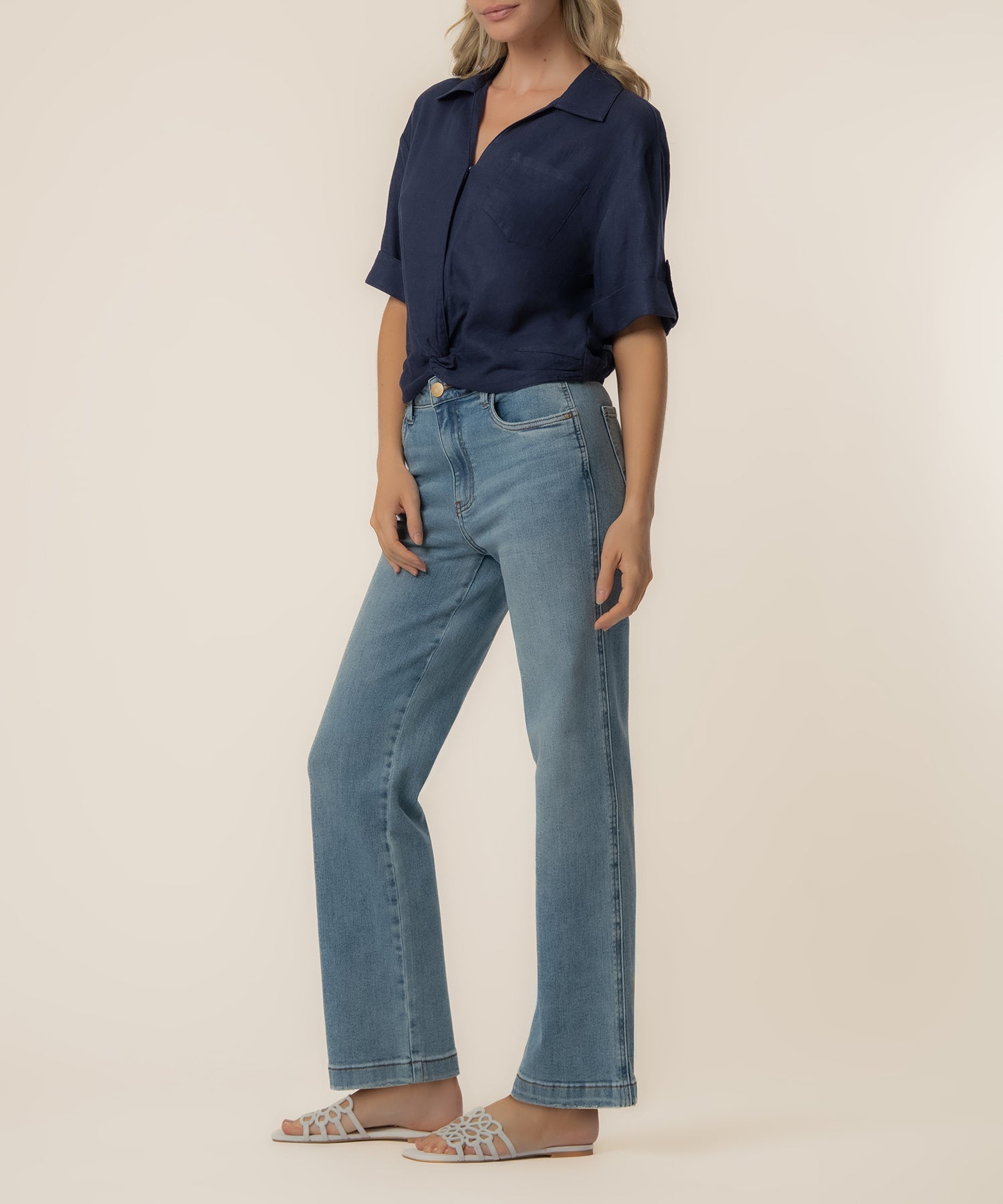 Rebel Linen Knot Front Shirt
