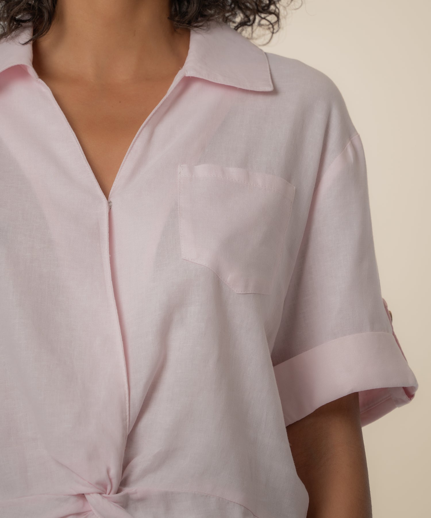 Rebel Linen Knot Front Shirt