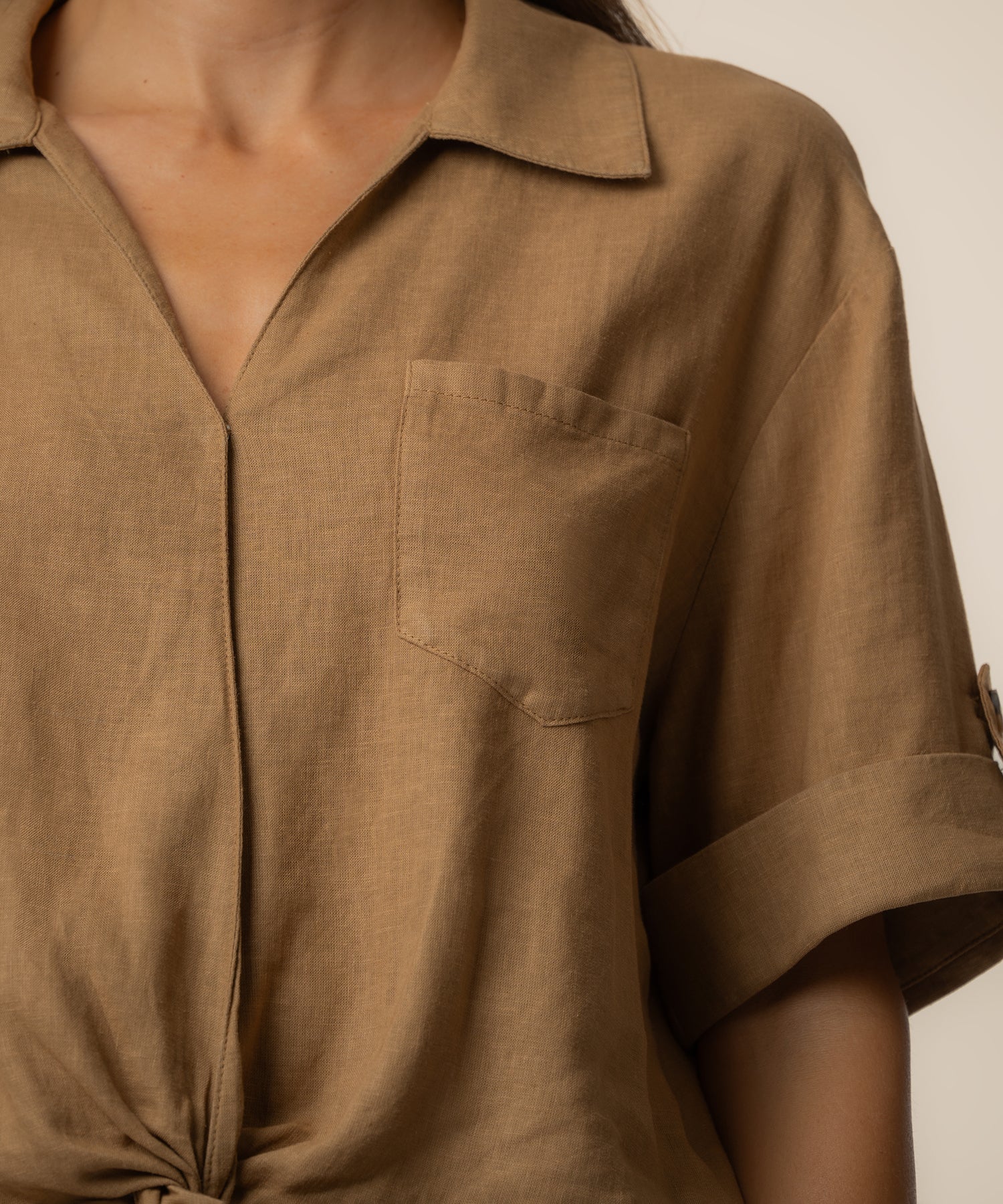 Rebel Linen Knot Front Shirt