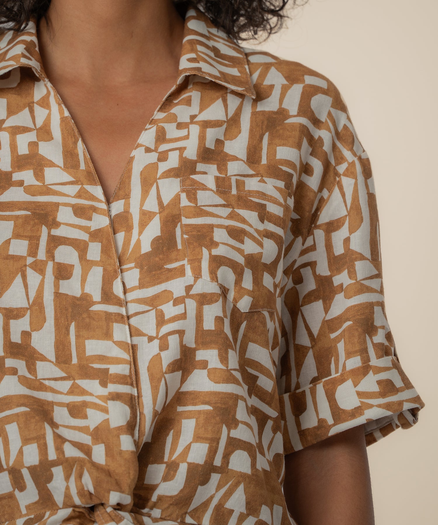 Rebel Linen Knot Front Shirt